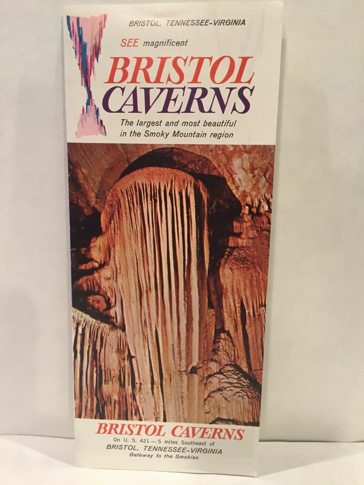 1961 BRISTOL CAVERNS SMOKEY MOUNTAINS BRISTOL TENNESSEE Guide Travel Brochure