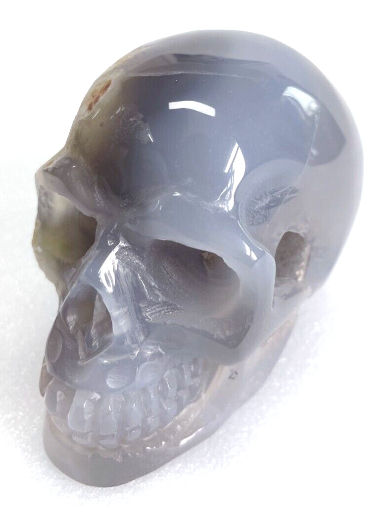 3.2\'\' Natural Agate Carved Crystal Skull , Realistic - Skulls Gemstone & Crystal