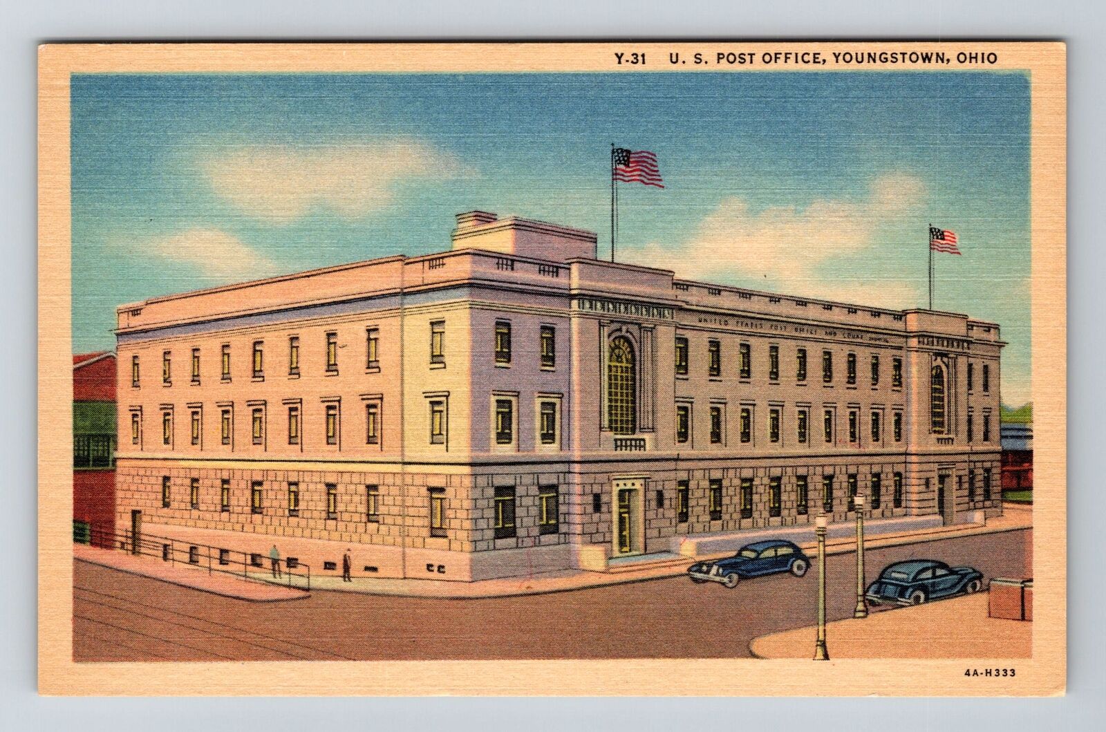 Youngstown OH-Ohio, US Post Office Vintage Souvenir Postcard