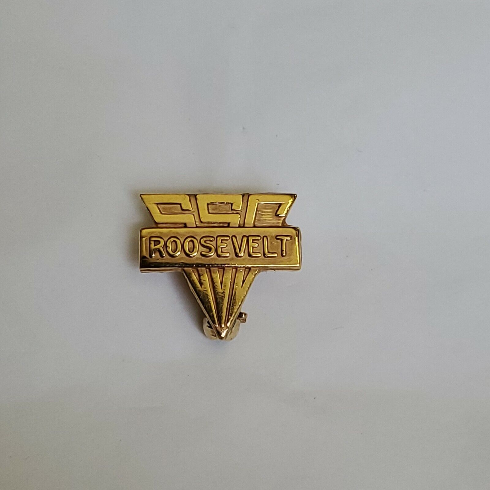 SSC Roosevelt Pin School Site Council Very Small Gold Colored San Leandro CA
