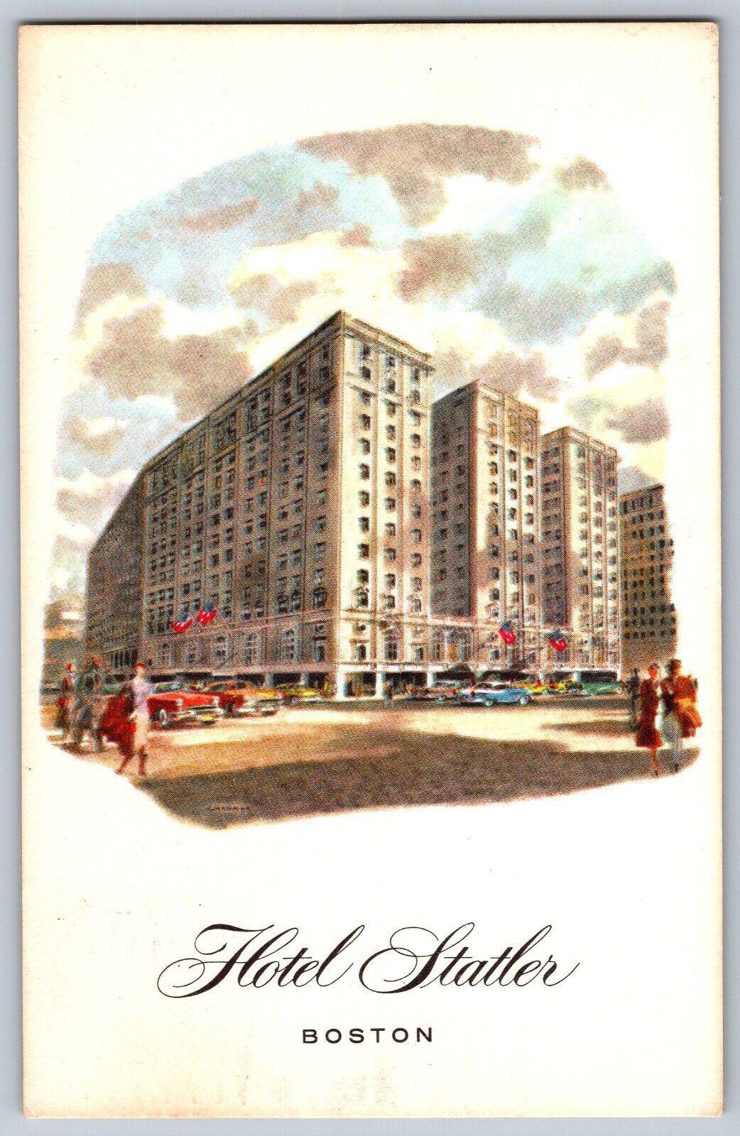 Boston, Massachusetts MA - The Hotel Statler - Vintage Postcard - Posted