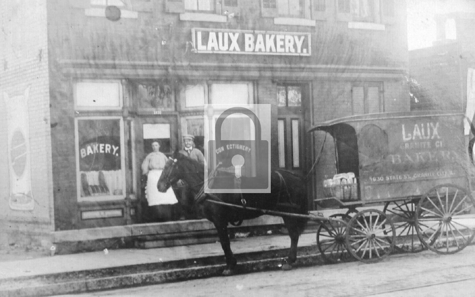 Laux Bakery Delivery Wagon Granite City Illinois IL 8x10 Reprint