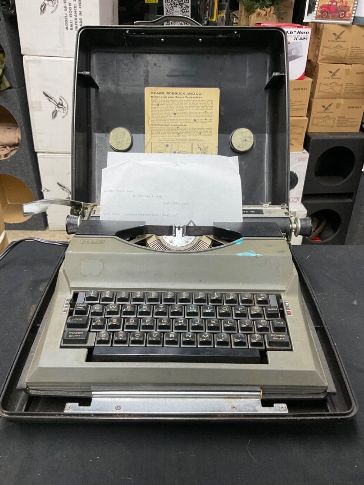 Vintage Sears Electric 12 Electronic Typewriter With Original Carrying Case