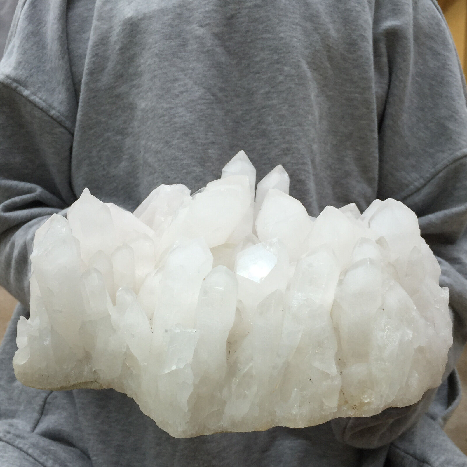 7.6lb Large Natural White Phantom Quartz Crystal Cluster Rough Specimen Healing