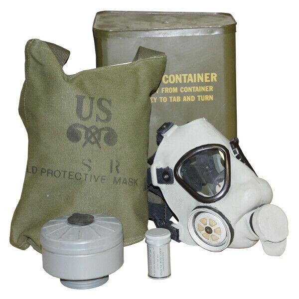 Military Respirator USA M9A1 Mask Filter Sealed Original Tin NEW VTG NBC CBRN 