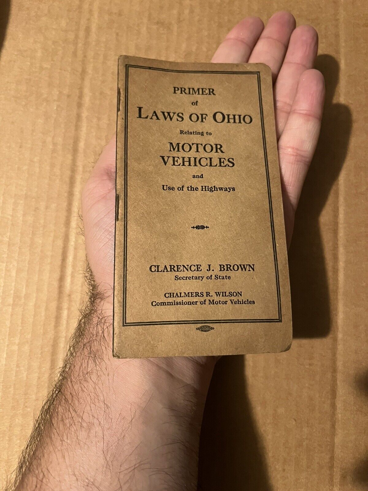 VINTAGE PRIMER TO LAWS OF OHIO RELATING TO MOTOR VEHICLES  (1929))