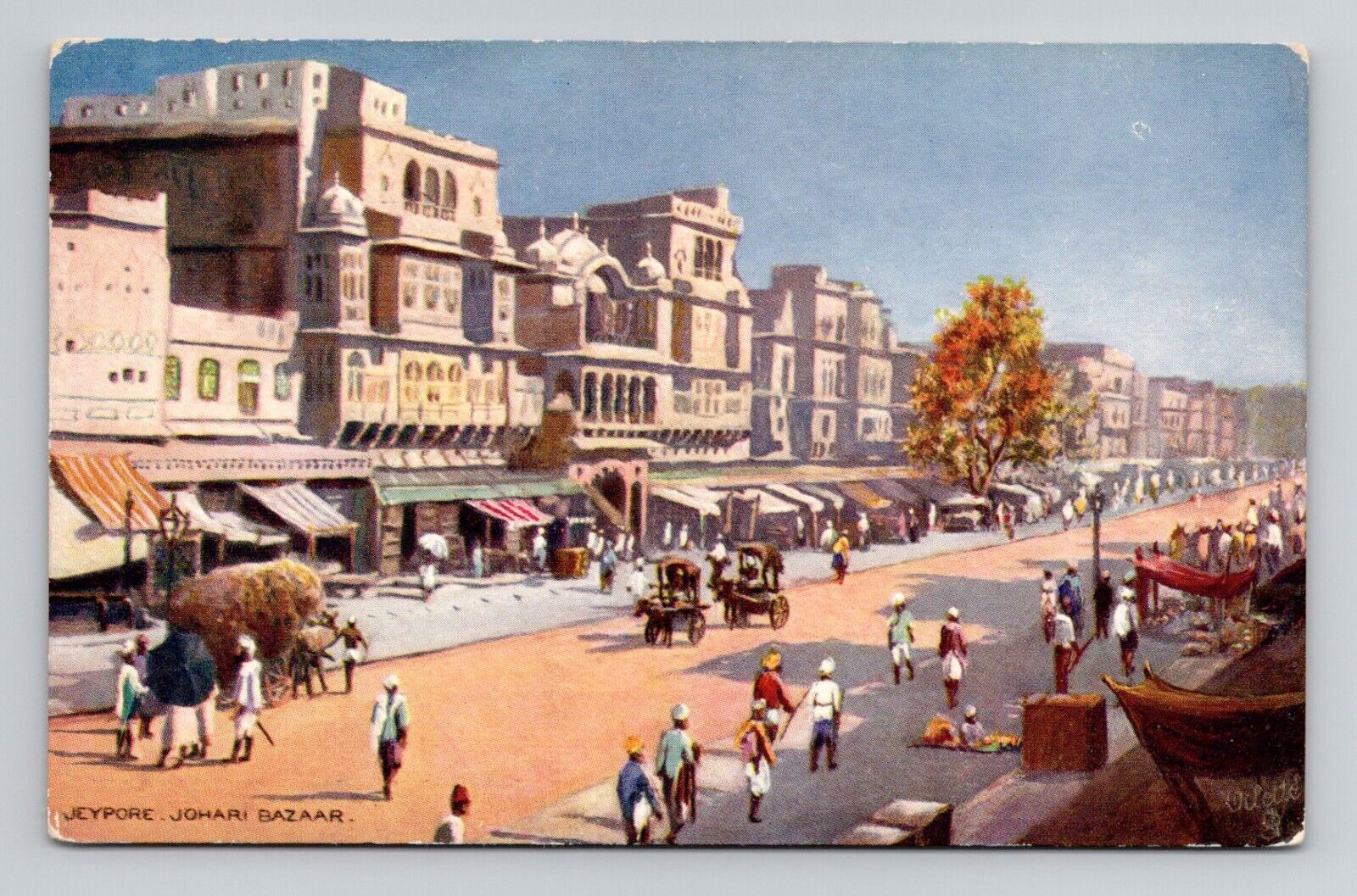 Postcard Johari Bazaar in Jeypore India, Tuck Oilette L18
