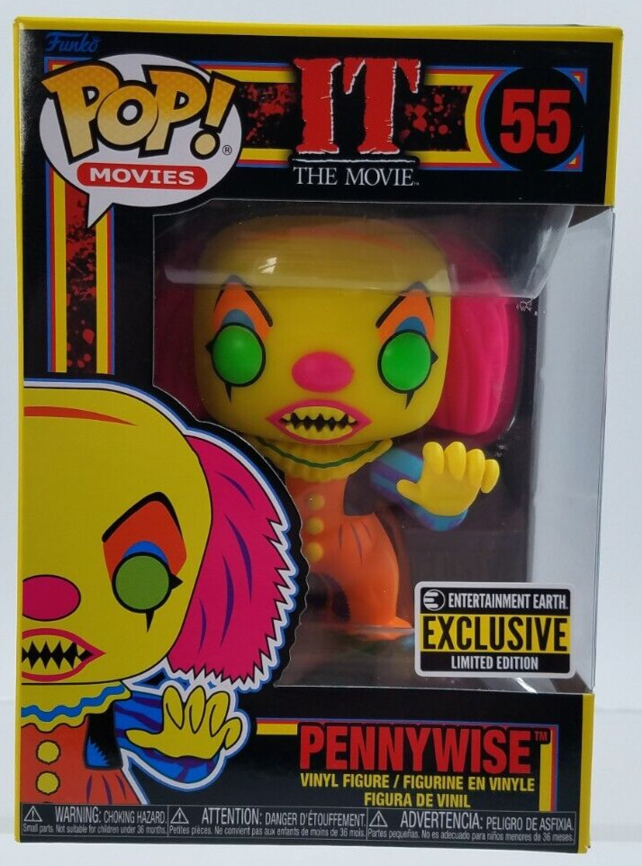 IT: The Movie - Funko Pop - Pennywise #55 Black Light - New in Box w/Protector