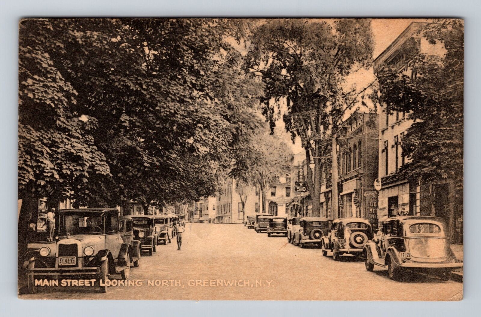 Greenwich NY-New York, Main Street Looking North, Antique, Vintage Postcard
