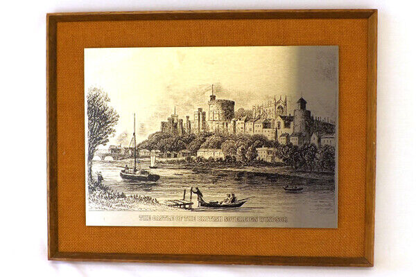 Vintage Steel Print Castle Of The British Sovereign Windsor Monarchy Royalty