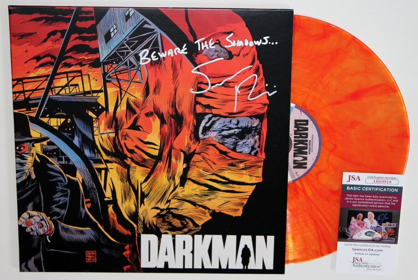 SAM RAIMI SIGNED DARKMAN SOUNDTRACK OST LP VINYL RECORD ALBUM AUTOGRAPH +JSA COA