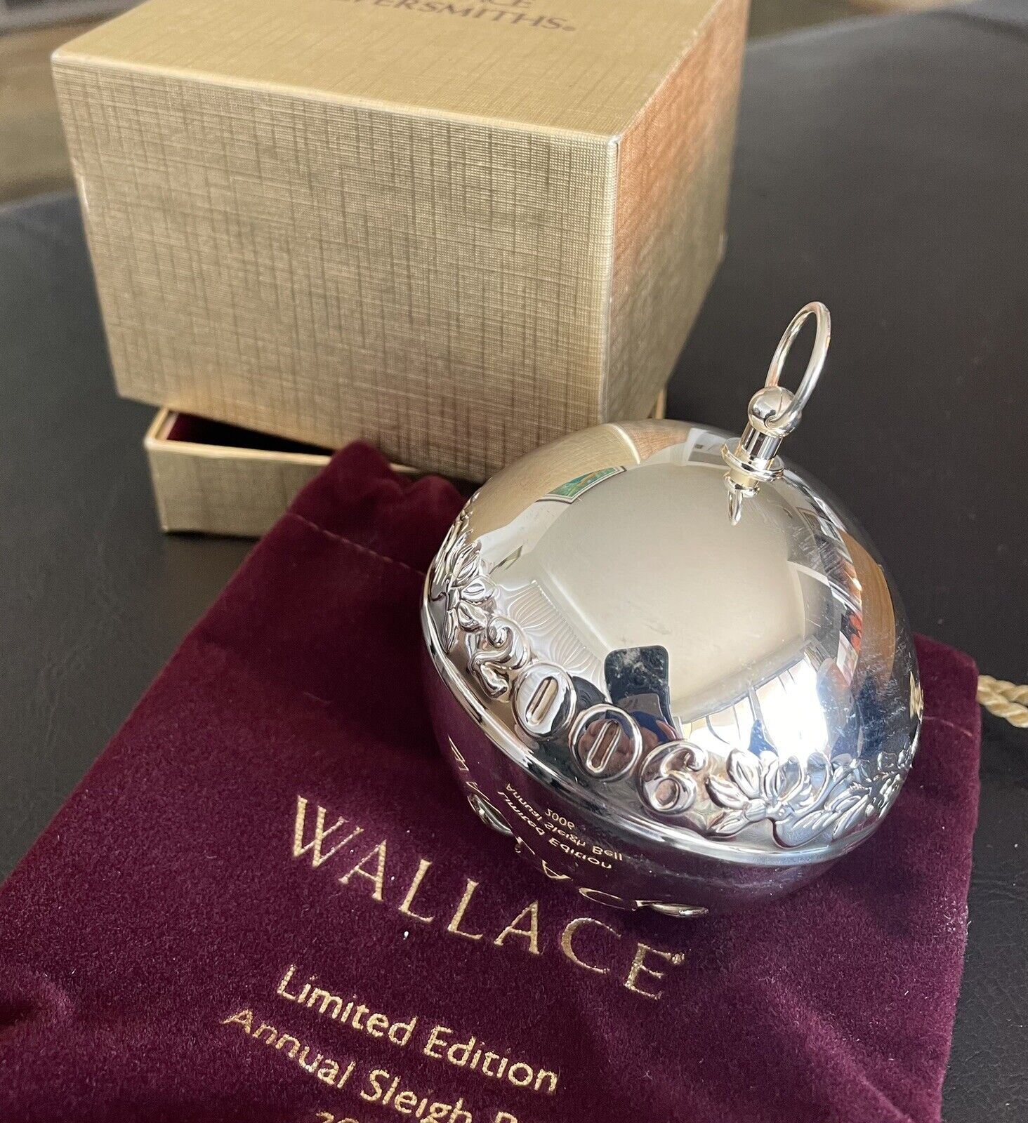 NEW 2006 Wallace Annual Silver Sleigh Bell- With Box &Bag