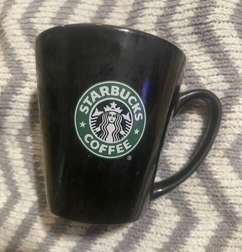 Starbucks Black 10 Oz Ceramic Coffee Cup with memaid logo,2008  U.s.