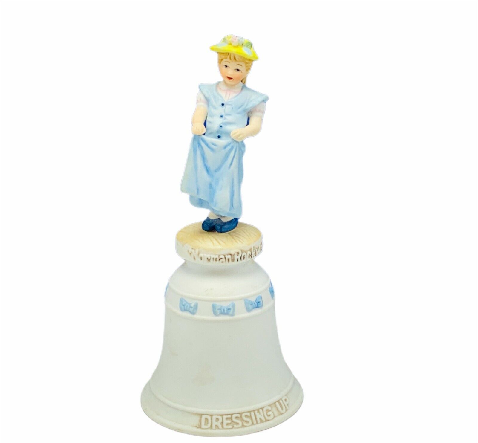 Norman Rockwell bell porcelain figurine vtg 1978 river shore Dressing Up limited