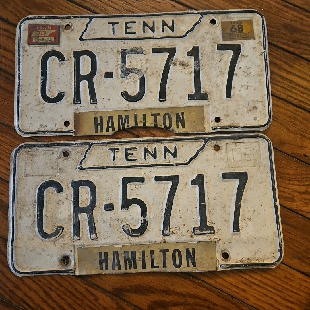 Vintage 1966 Tennessee License Plate Tag