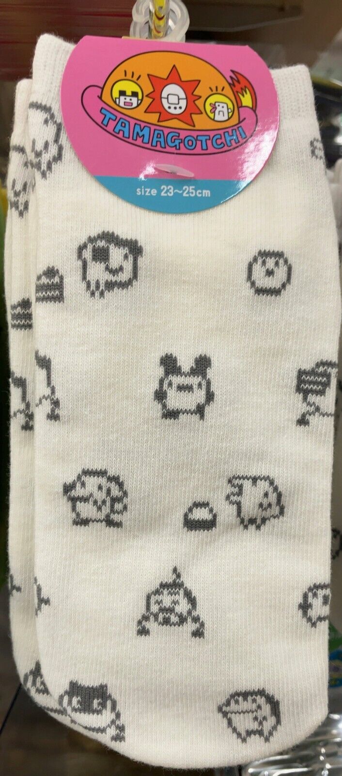 Tamagotchi Ladies Socks 23-25cm Dot White Game Character New Japan