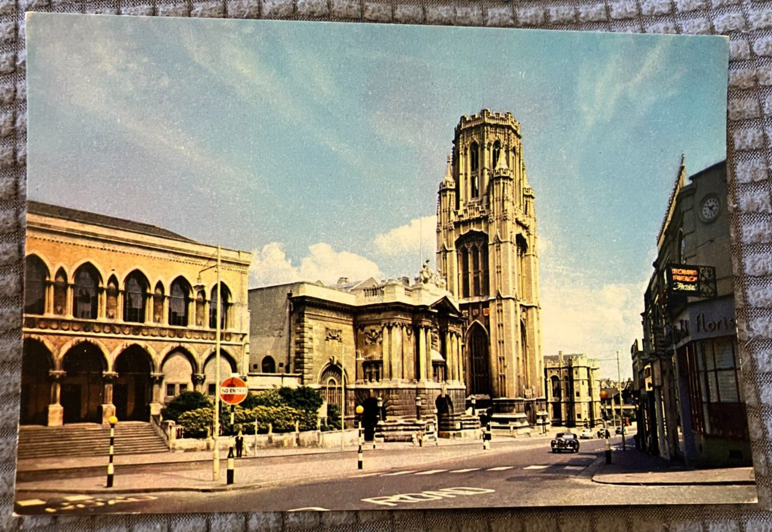 Vintage Continental Postcard - Bristol University Bell Tower in United Kingdom