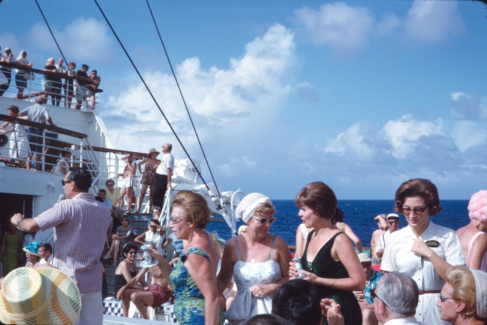 1966 Cruise Ship SS Homeric Bathing Suit Contest Women Winner Vtg 35mm Slide