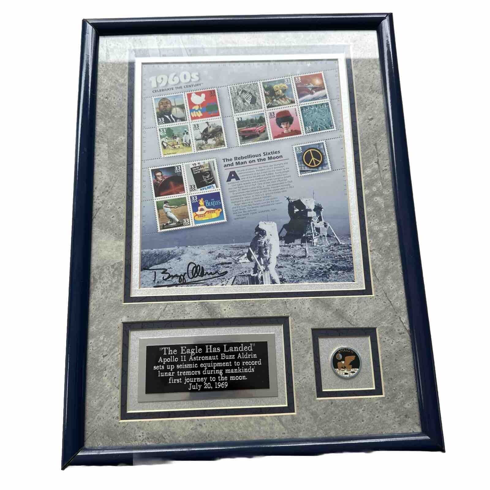 Buzz Aldrin Apollo 11 Autographed Commerative 1960's framed set COA