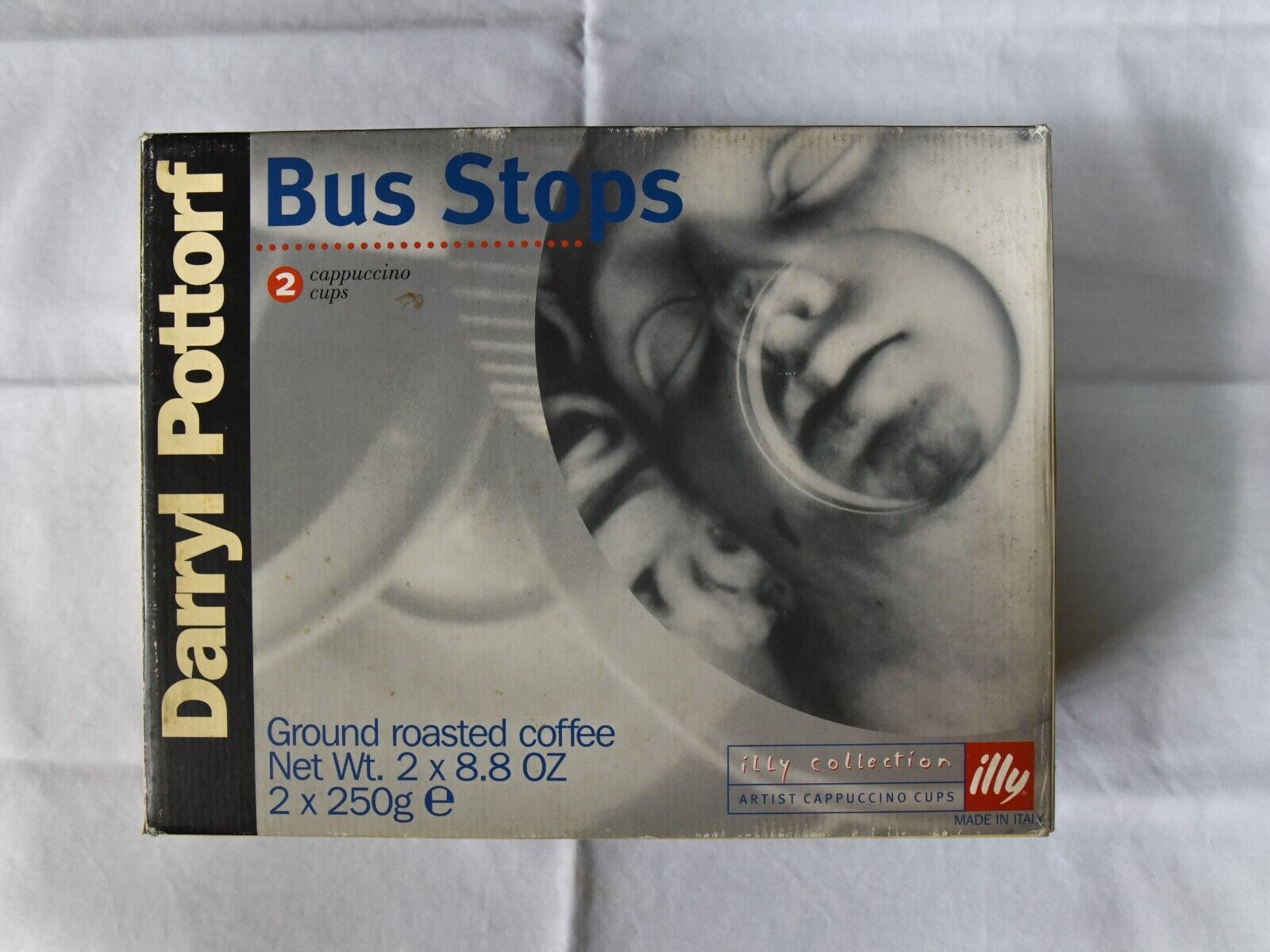 Illy DARRYL POTTORF BUS STOPS CAPPUCCINO Art Collection 1999  2 cups and saucers