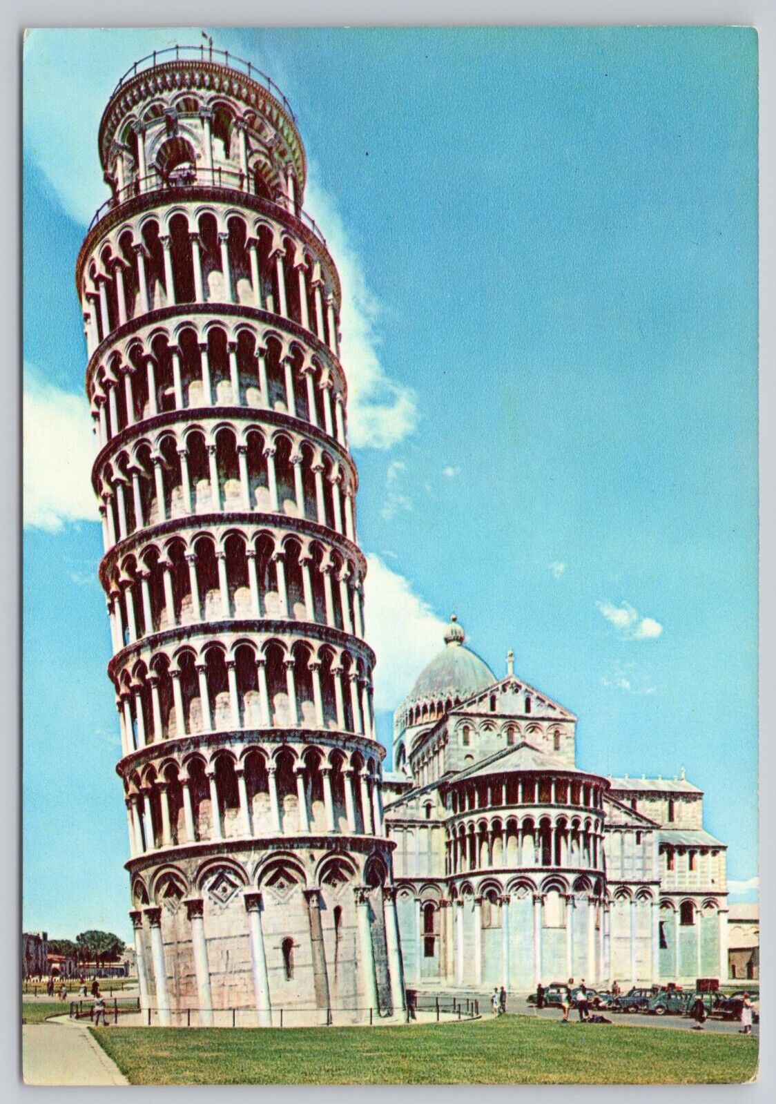 Pisa Italy, Steeple and Duomo, Leaning Tower, Vintage Postcard
