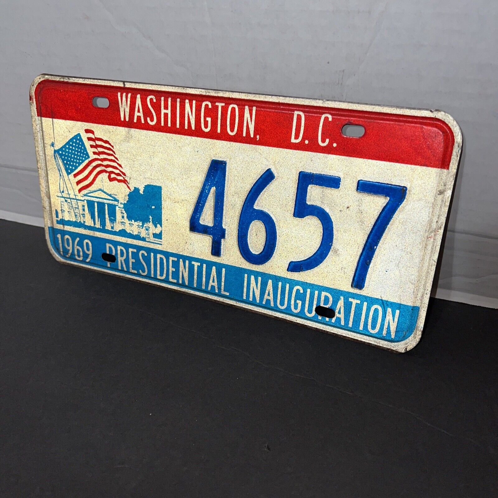 Vintage Washington D.C. 1969 Presidential Inauguration 4657 License Plate Nixon