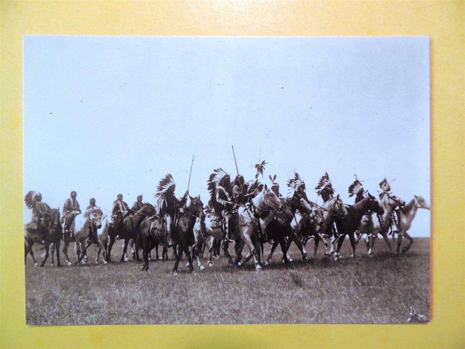 Brule (Sioux) War Party Pine Ridge South Dakota postcard 1907 photo Curtis