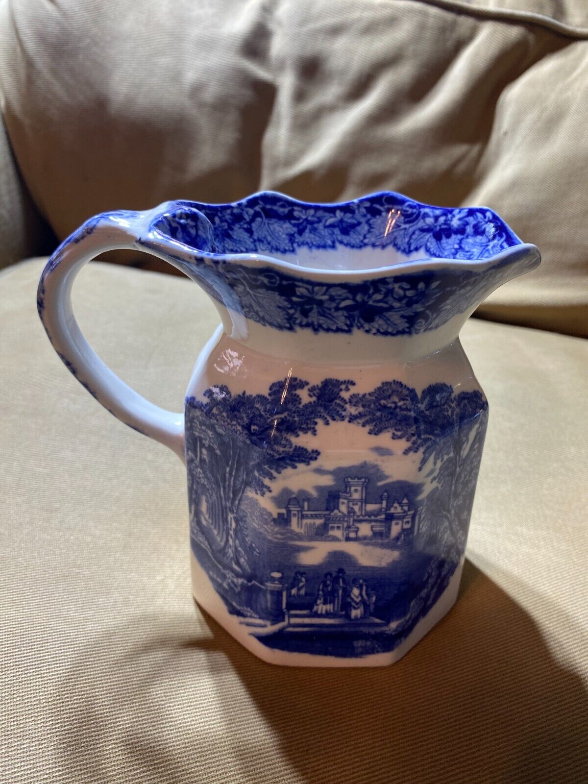 Mason\'s Ironstone Blue And White Pitcher - 5.25 Inches Tall