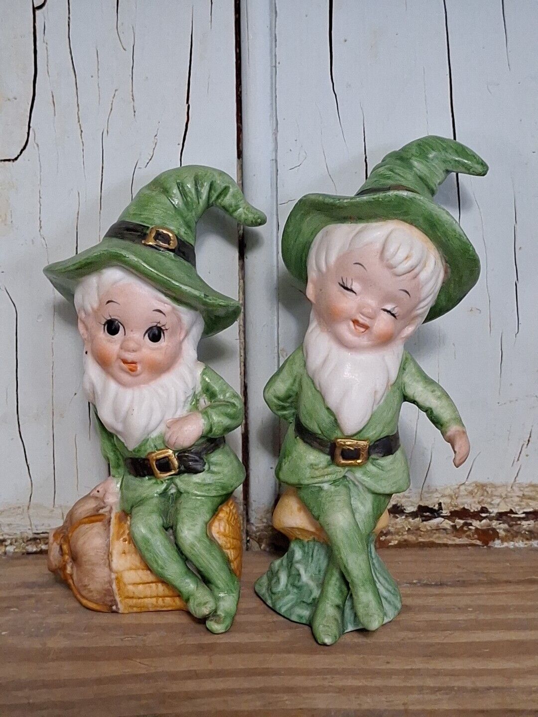 Vintage Irish leprechaun Figurines One Leprechaun With Drinking Jug St. Patricks