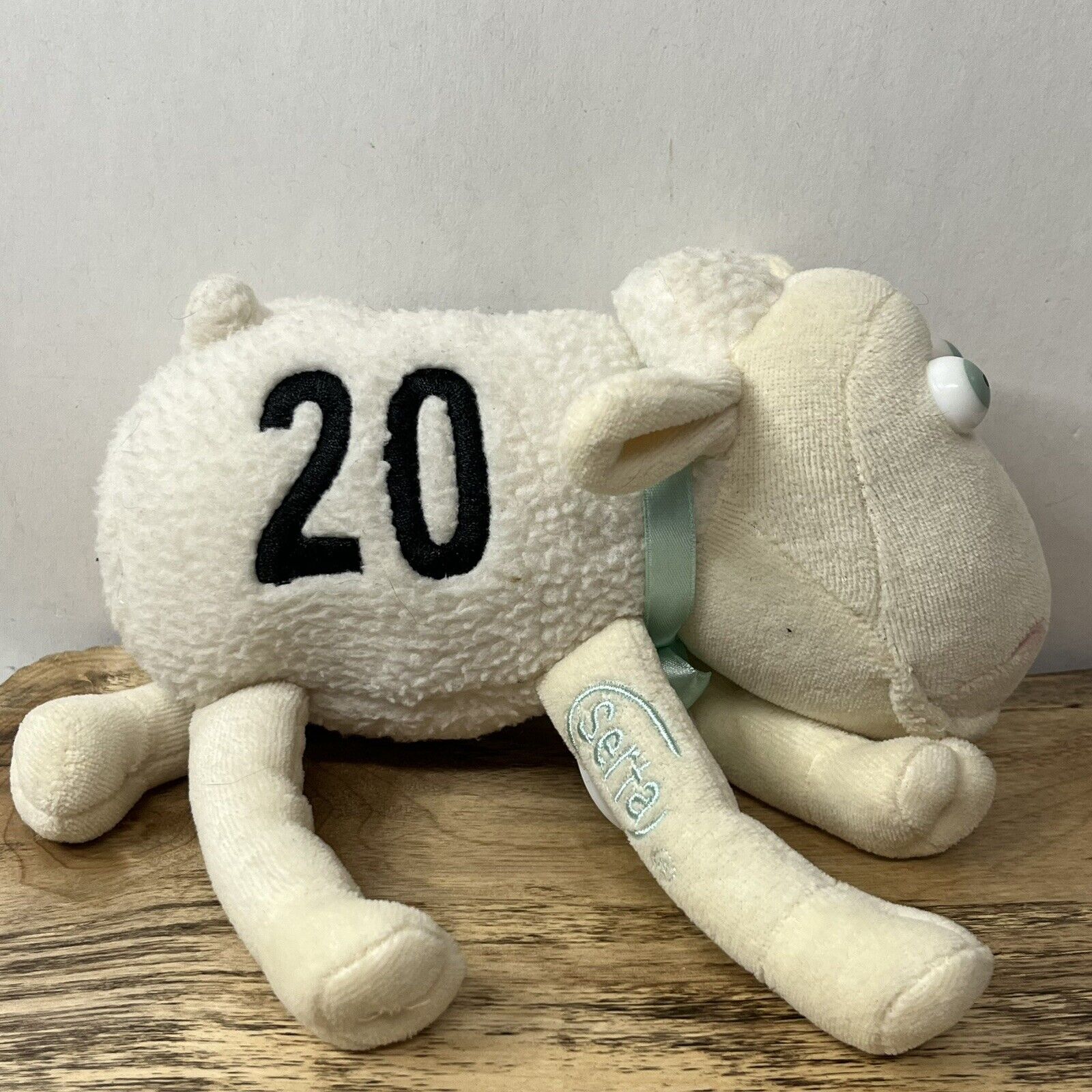 Serta Mattress Plush Counting Sheep #20 Stuffed Animal w/ Green Tag