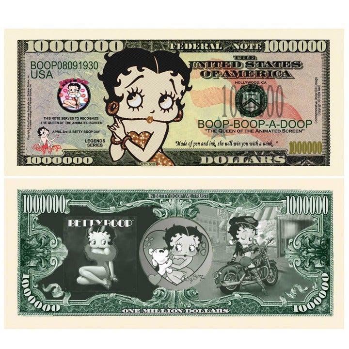 Betty Boop Million Dollar Novelty Bill Funny Money with Holder