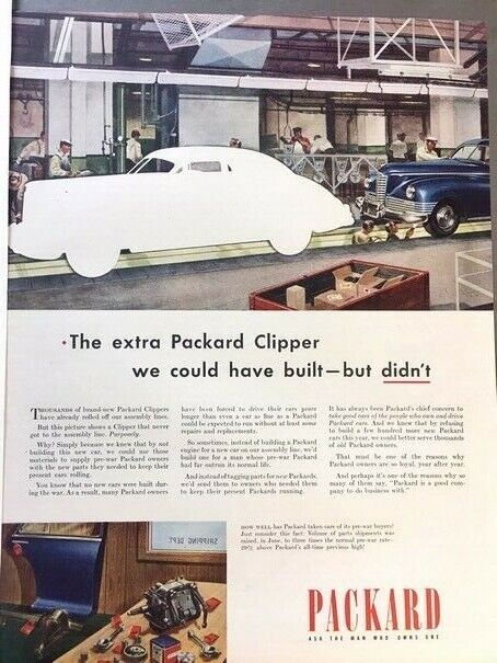 1946 Packard Automobile Vintage Advertisement Print Art Car Ad Poster LG70