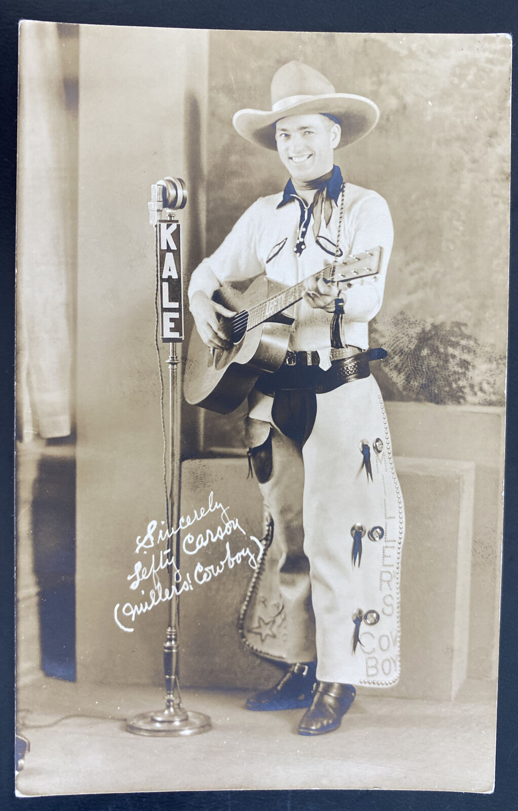 Mint USA RPPC Real Picture Postcard Millers Cowboy Lefty Carroy