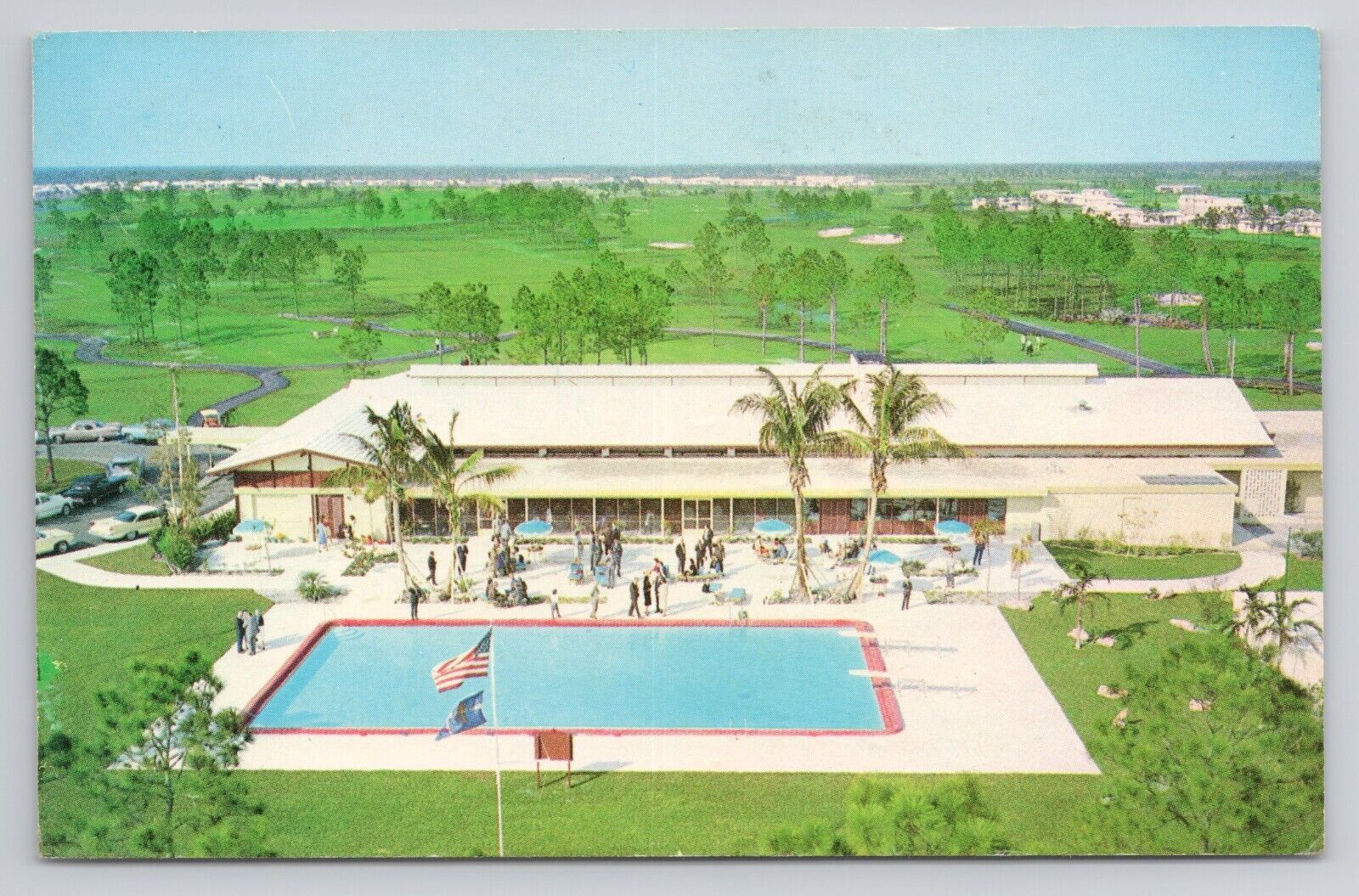 Postcard Golf Luxurious Clubhouse Pool Port St Lucie FLorida Country Club 1964