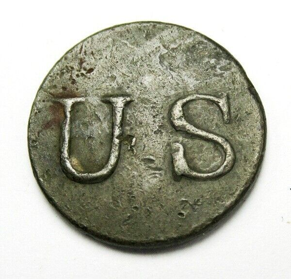 One-Piece Pewter US Army Coat Button 1808-1830 No Shank 18mm War of 1812+