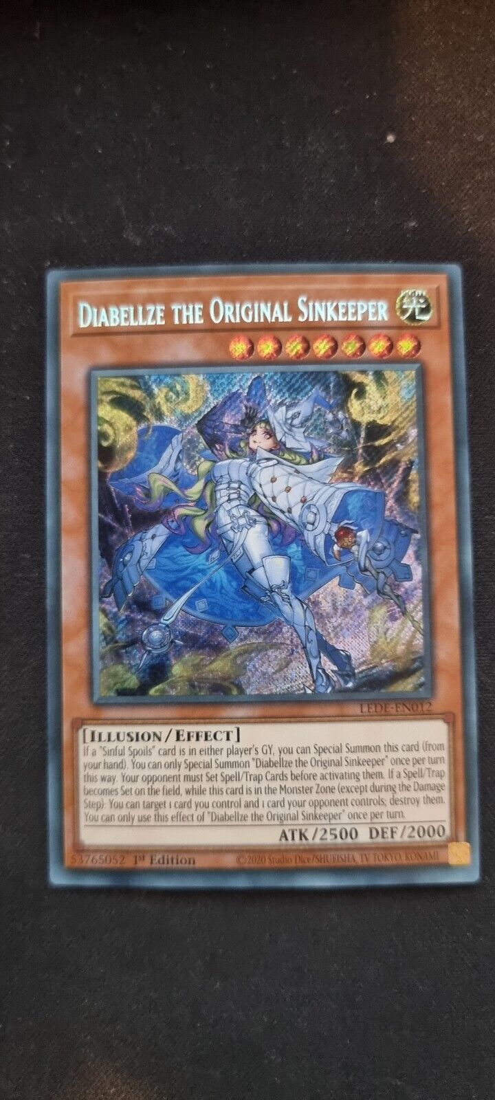Diabellze The Original Sinkeeper LEDE-EN012 1st Edition Secret Rare  Yugioh Card