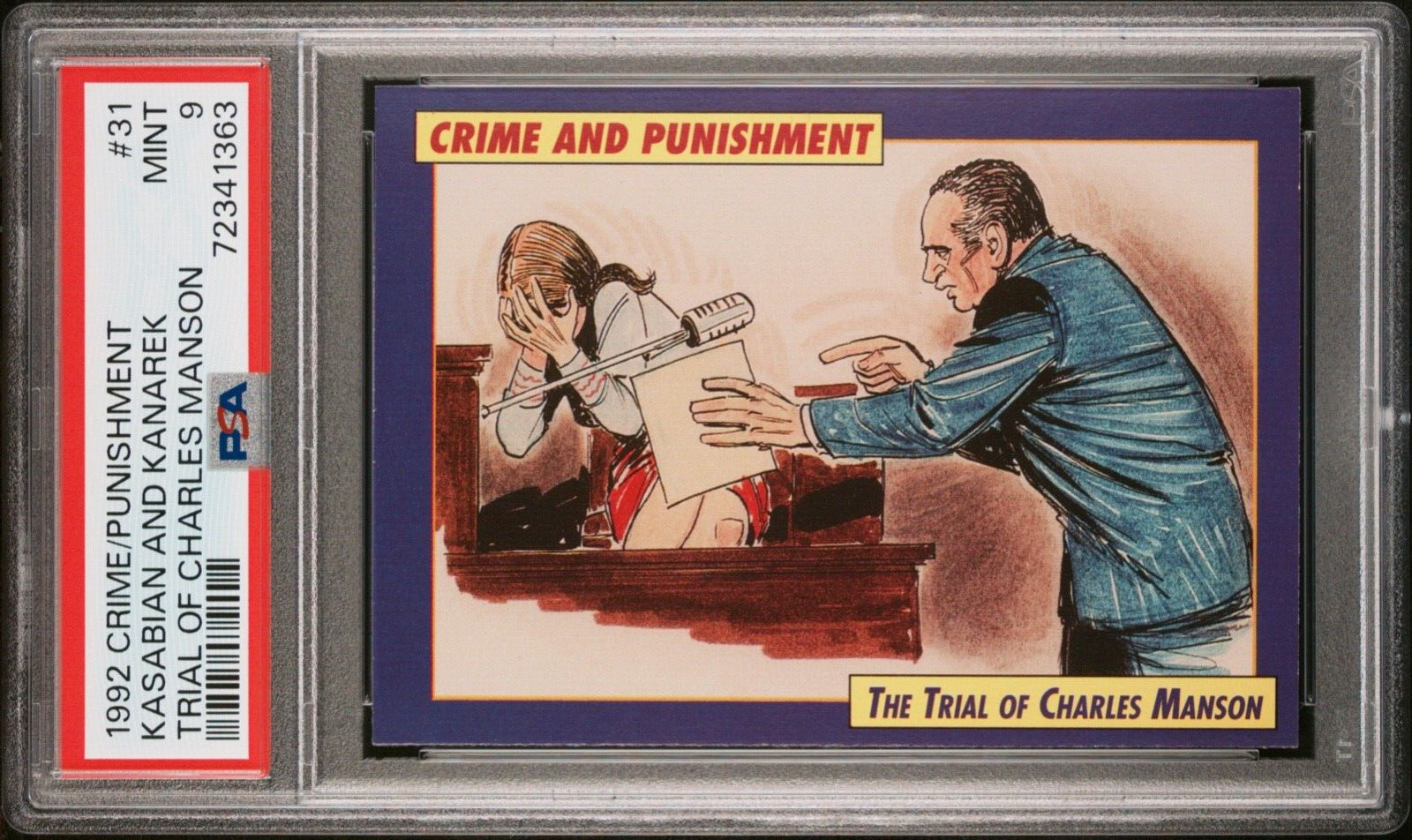 1992 Crime and Punishment Trial of Charles Manson KASABIAN AND KANAREK #31 PSA 9