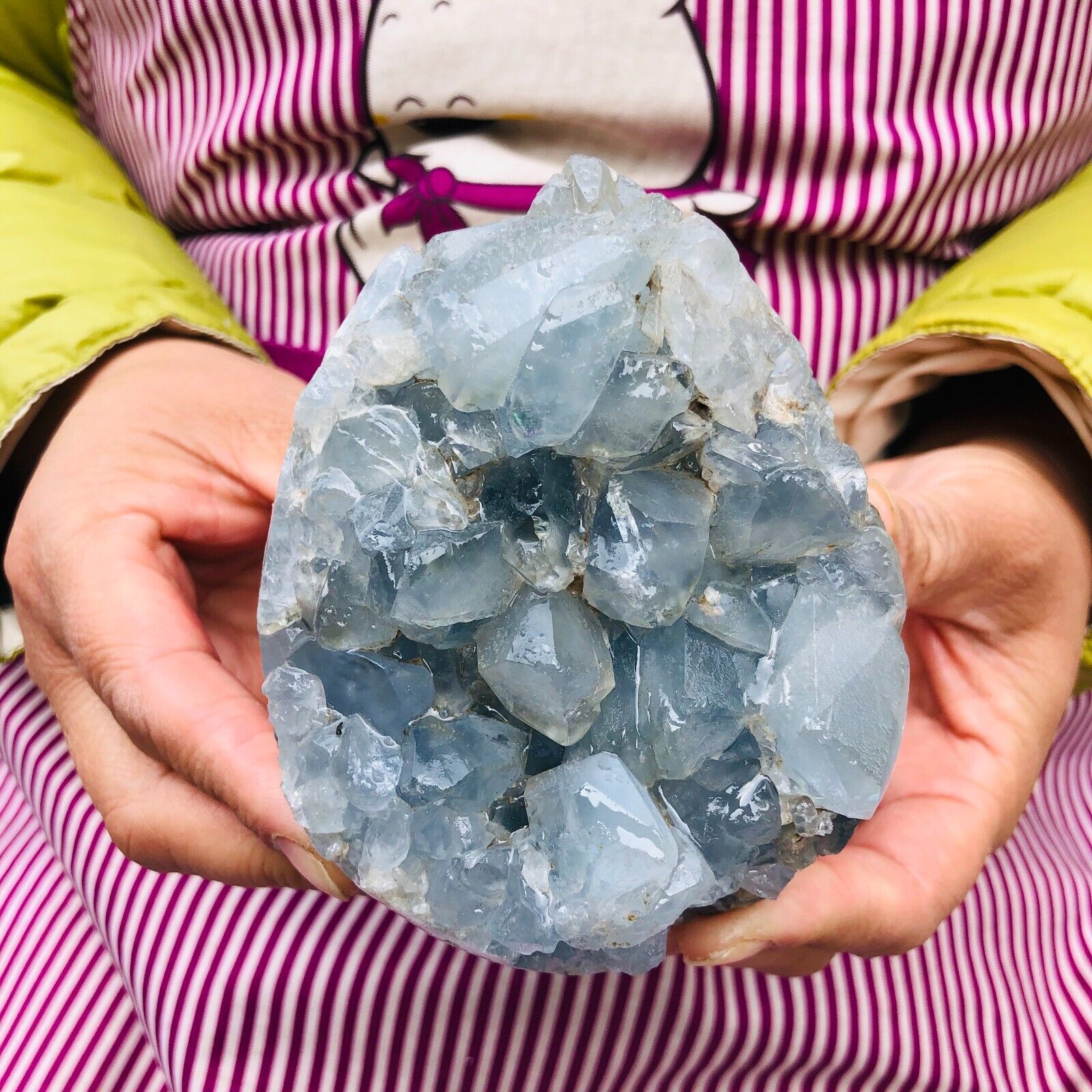 1190g Natural Beautiful Blue Celestite Crystal Geode Cave Mineral Specimen HH256