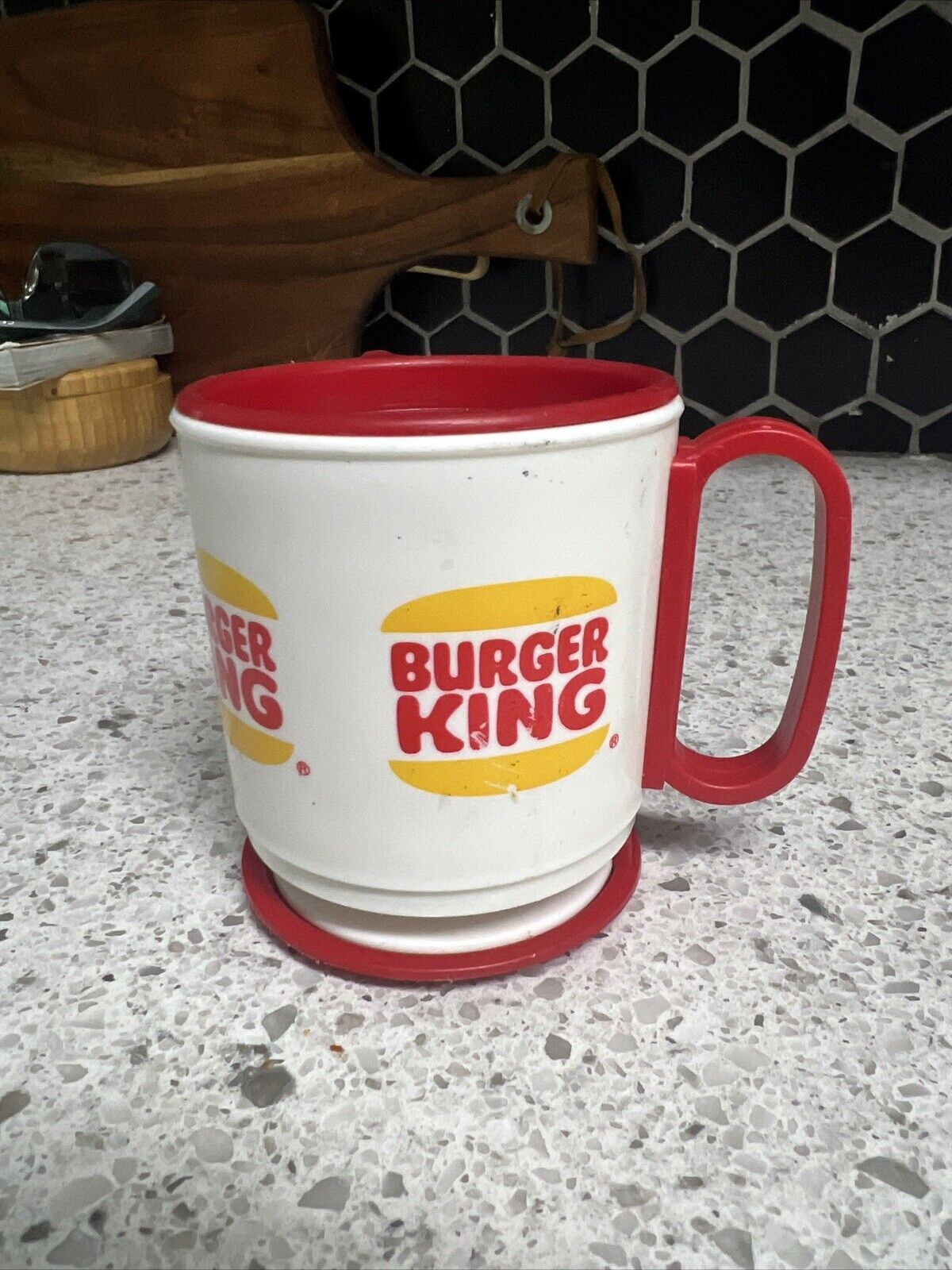 Vintage 1980\'s Burger King Best Food for Fast Times Promo Plastic Travel Mug BK