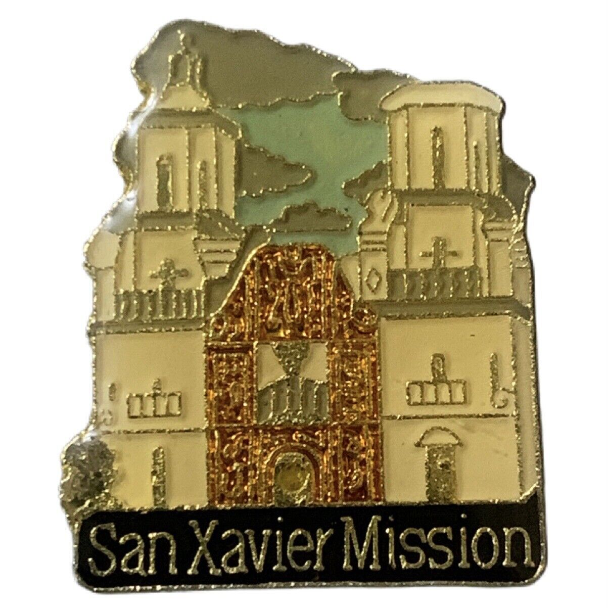 Vintage San Xavier del Bac Mission Church Travel Souvenir Pin