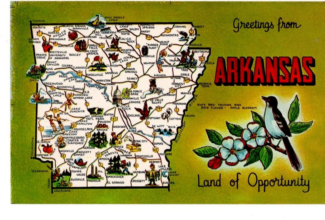 Arkansas Vintage State Postcard Little Rock New Unposted #005