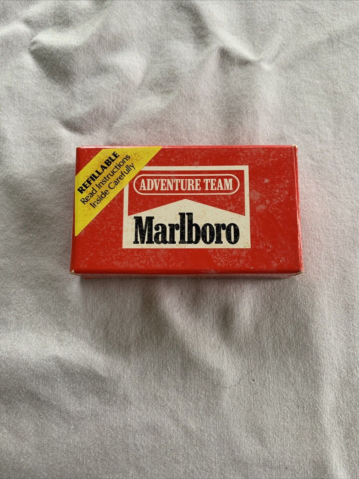 1992 UNFIRED MARLBORO ADVENTURE TEAM CIGARETTE LIGHTER WITH BOX AND INSTRUCTIONS