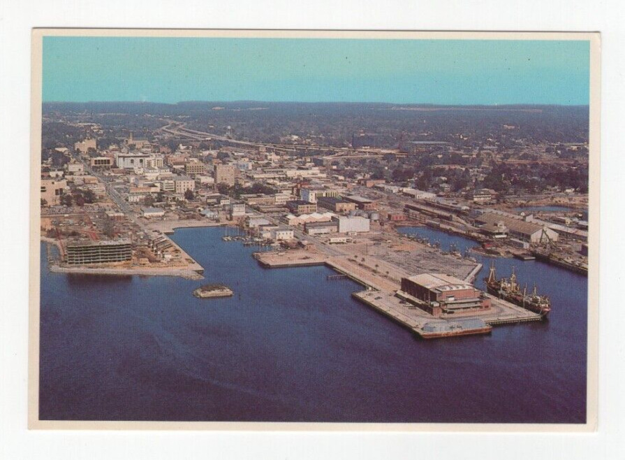 Aerial View of Downtown Pensacola Beach Florida Vintage Postcard Unposted