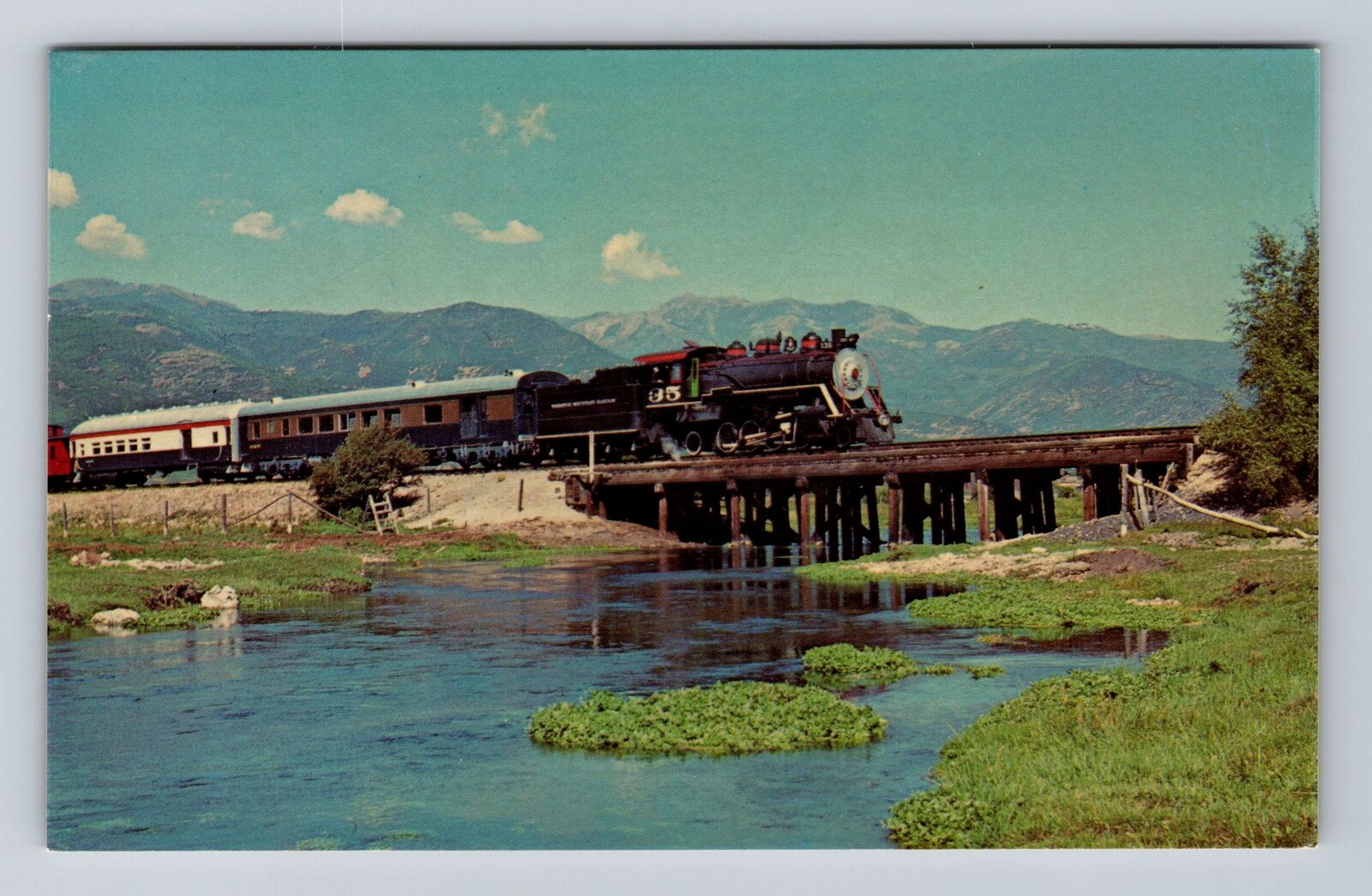 Heber Valley UT-Utah, Heber Creeper, Spring Creek, Antique Vintage Postcard