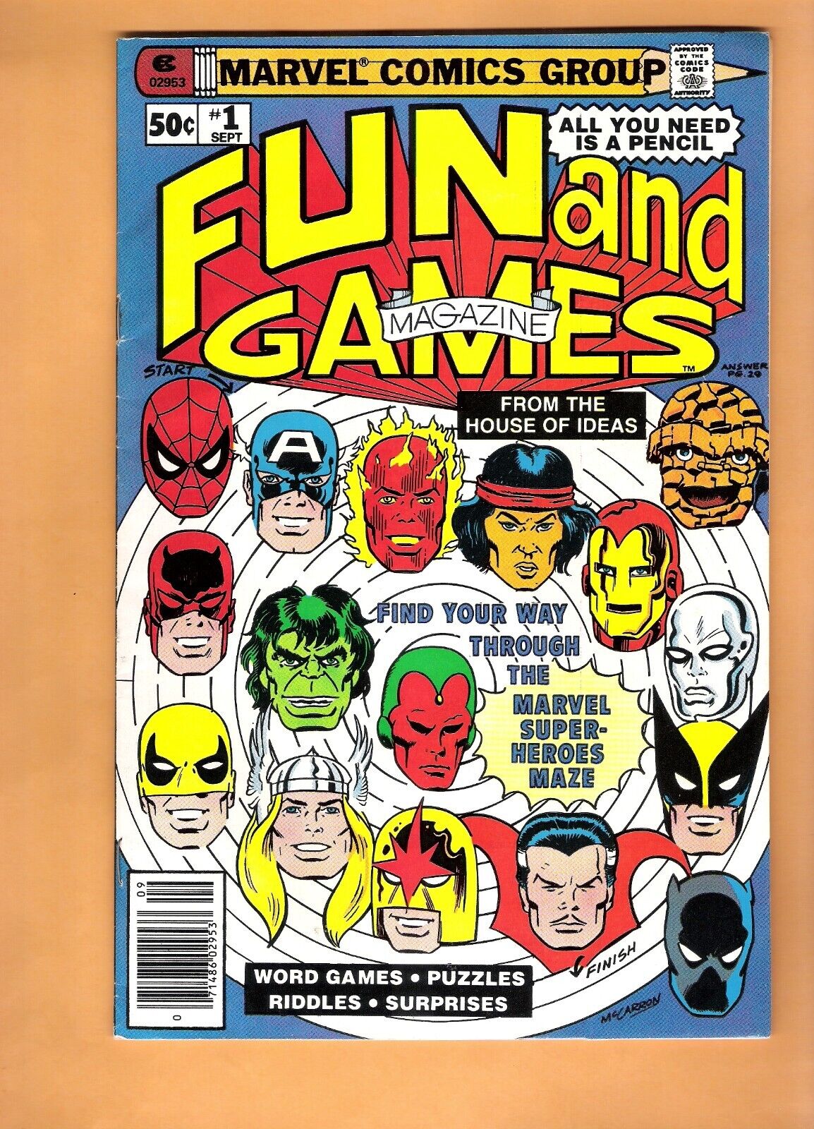 FUN and GAMES Magazine #1 Stan Lee Marvel Bronze Age comic VF-