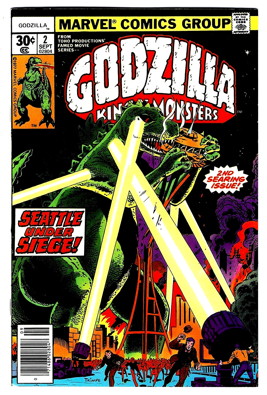 GODZILLA #2 in VF condition a 1977 Marvel Bronze Age comic with SHIELD