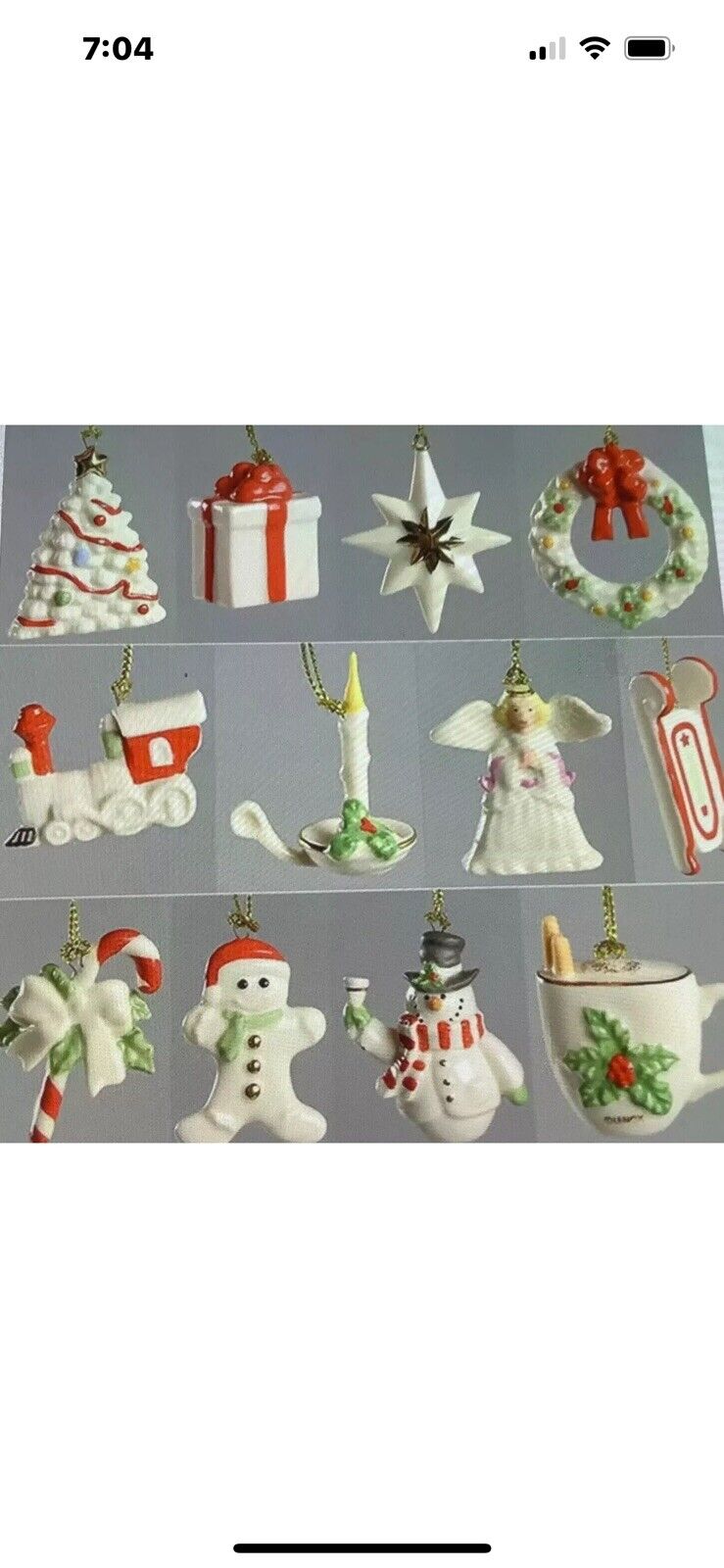Lenox Winter Delights Set of 12 Miniature Christmas Ornaments Fast 