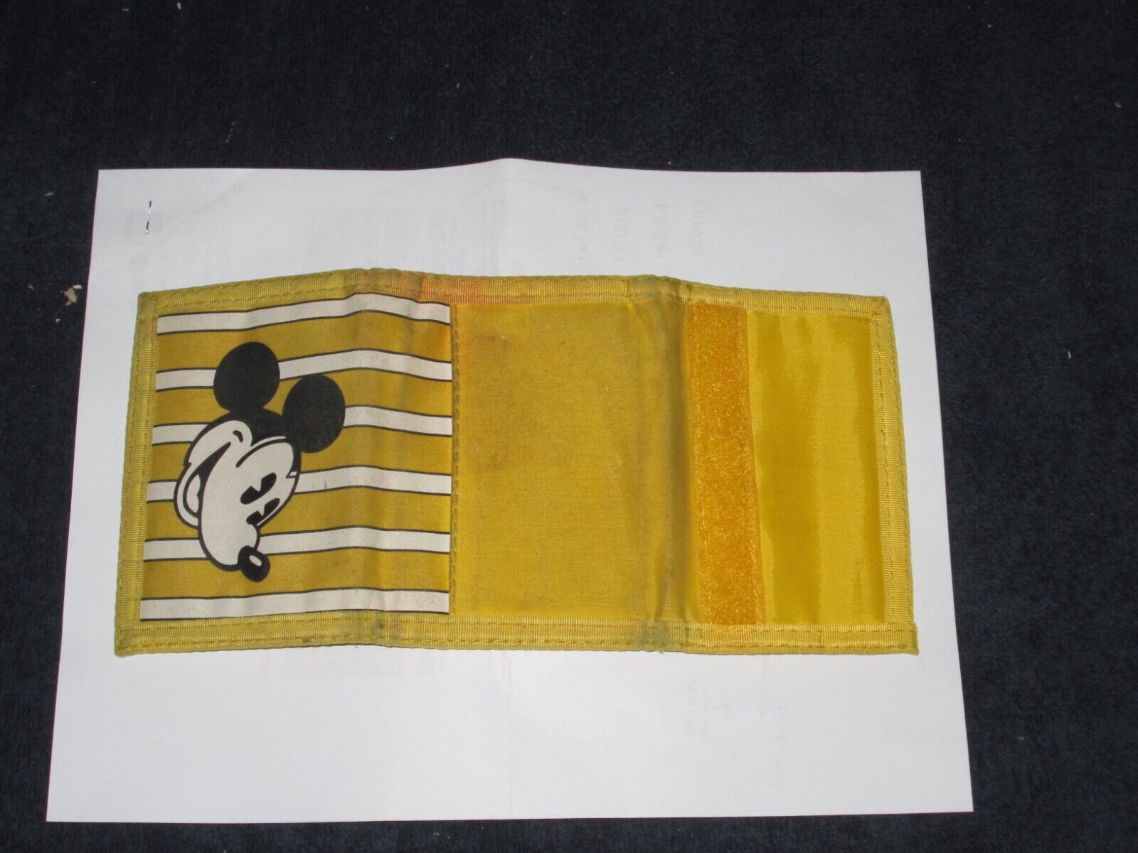 Vintage Walt Disney World Mickey Mouse Tri-Fold Nylon Wallet made Taiwan