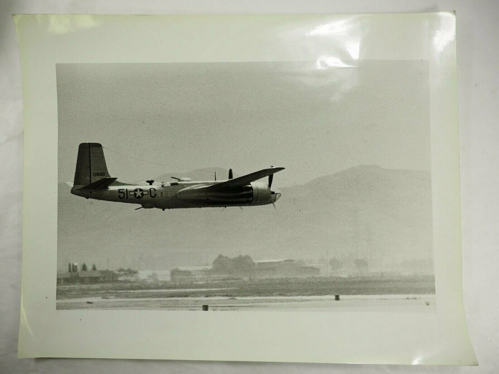 Douglas A-26C Tail Number 139401 Flying Low B&W Photo 11\