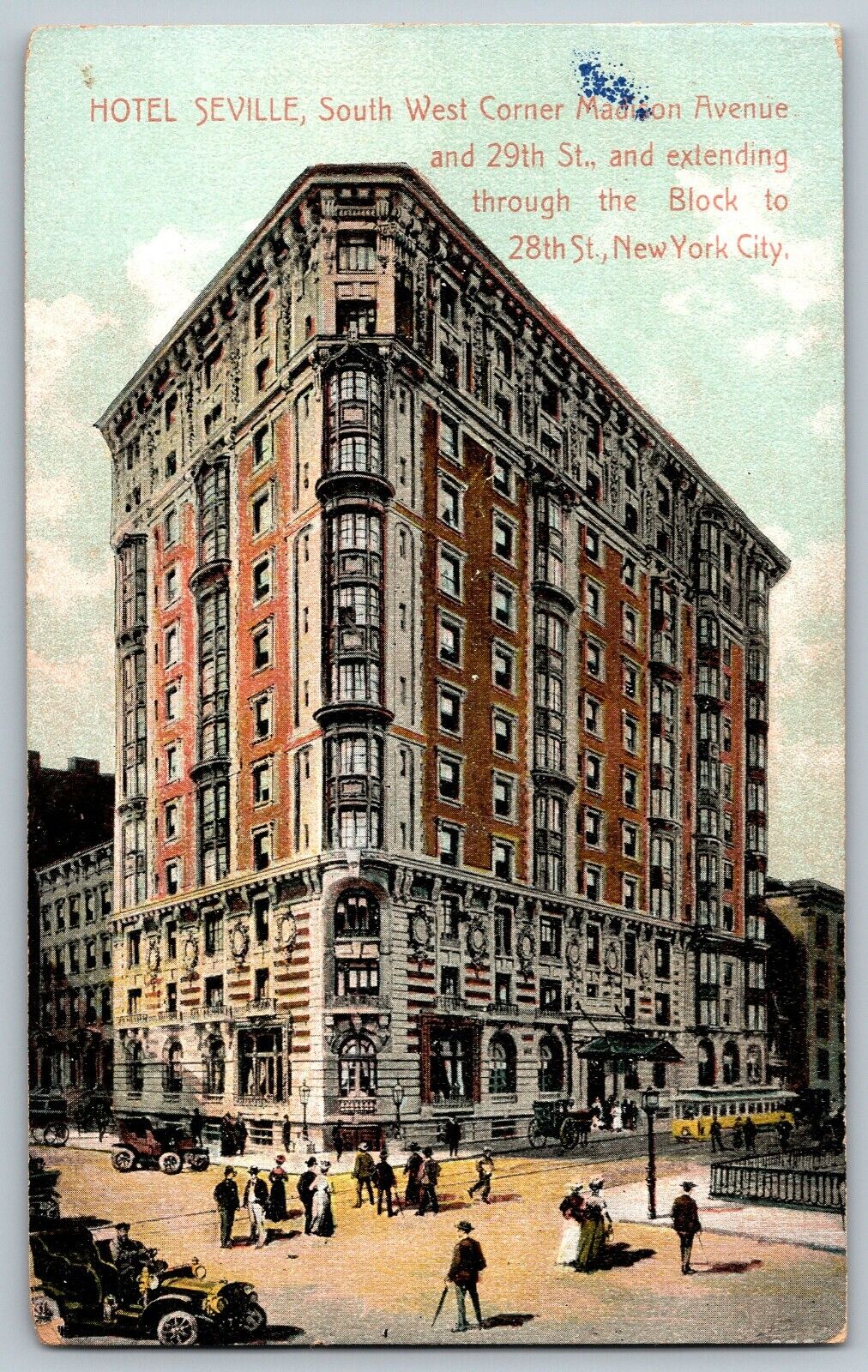 Hotel Seville, South West Corner Madison Avenue - Vintage Postcard - Unposted